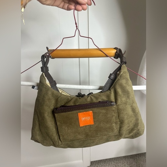 Latico Olive Green Suede hand bag Latico Olive Green Suede hand bag